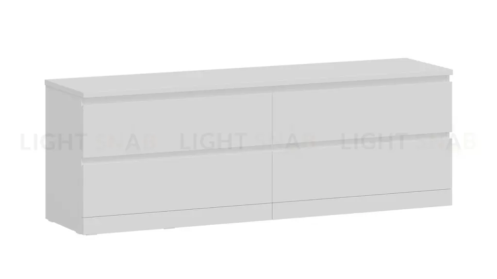 Комод Варма 4Д низкий с четырьмя выдвижными ящиками, цвет белый S00265