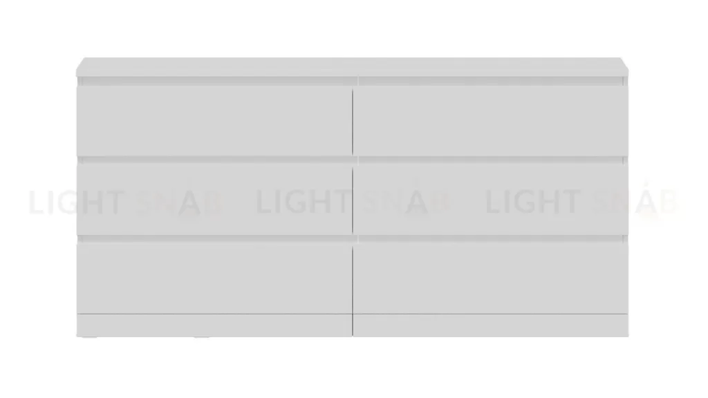 Комод Варма 6Д большой с шестью выдвижными ящиками, цвет белый S00296
