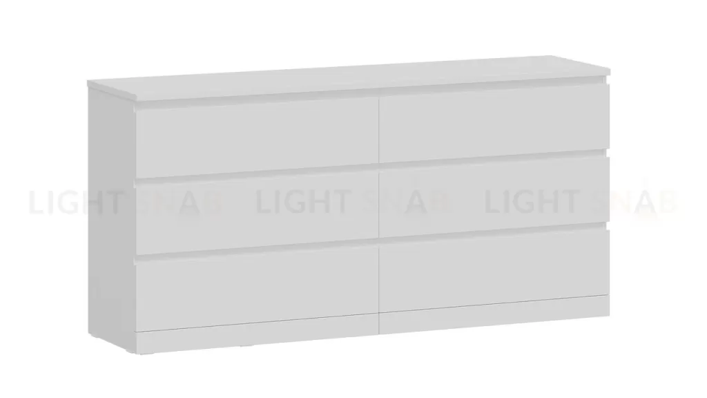 Комод Варма 6Д большой с шестью выдвижными ящиками, цвет белый S00296