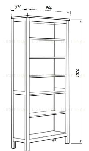 Стеллаж 00 Кантри, массив сосны, цвет белый 410215002300