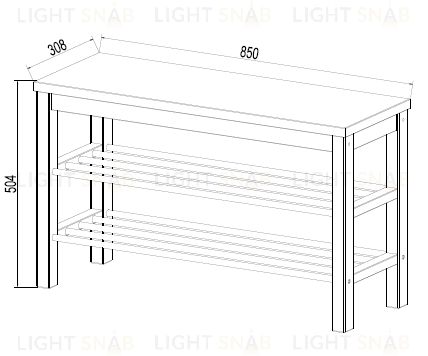 Скамья 85х50 Кантри для обуви белая 410475002300