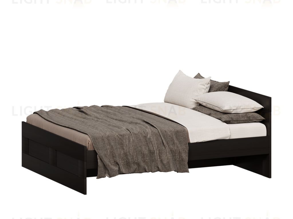 Кровать СИРИУС  двухспальная с ортопедическим основанием 160х200, цвет Дуб Венге 2.02.04.200.5