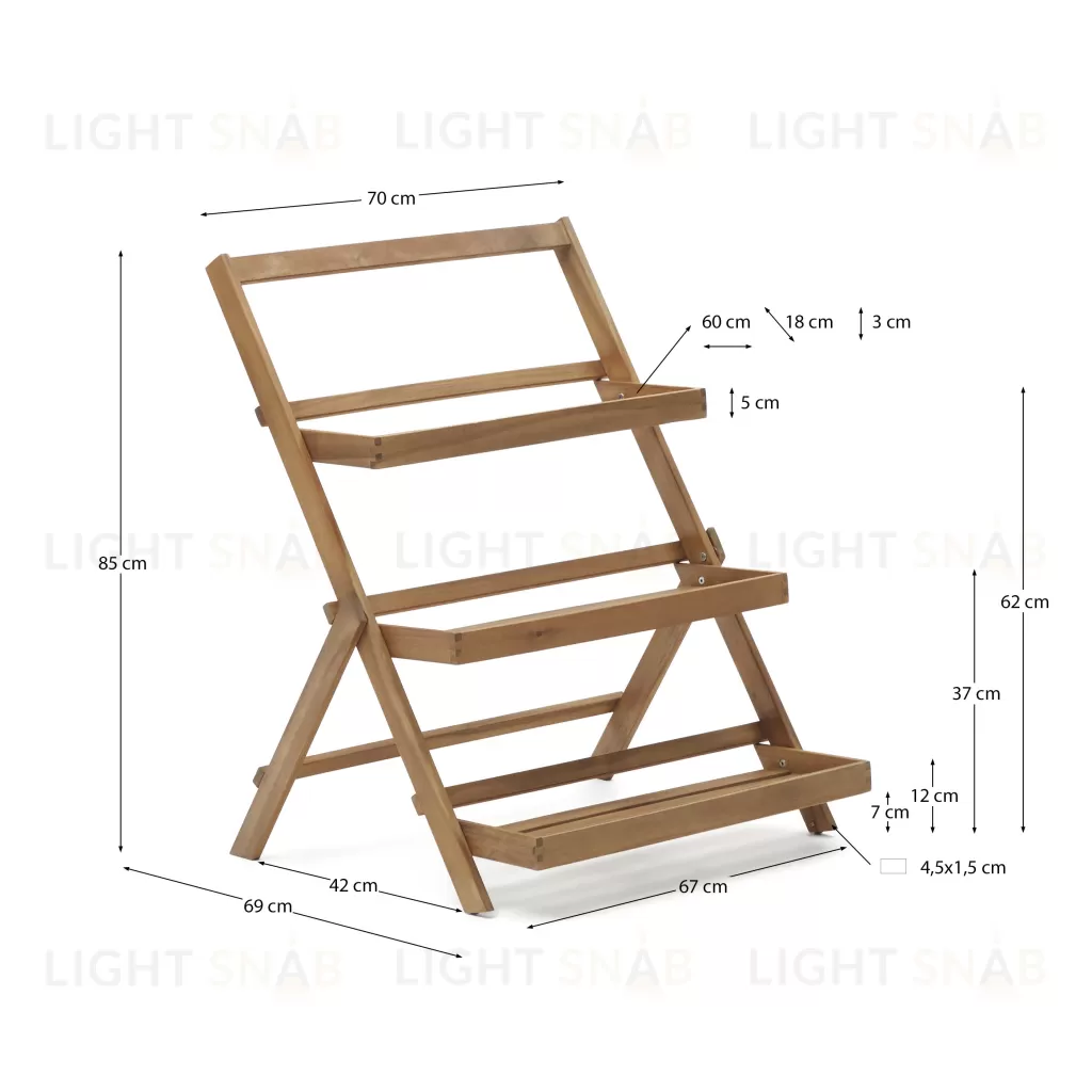 Victora Уличный стеллаж из массива акации 70 x 85 см 157303