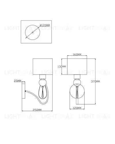 Бра Moderli V2583-1W Dark 1*E14*60W УТ000021556