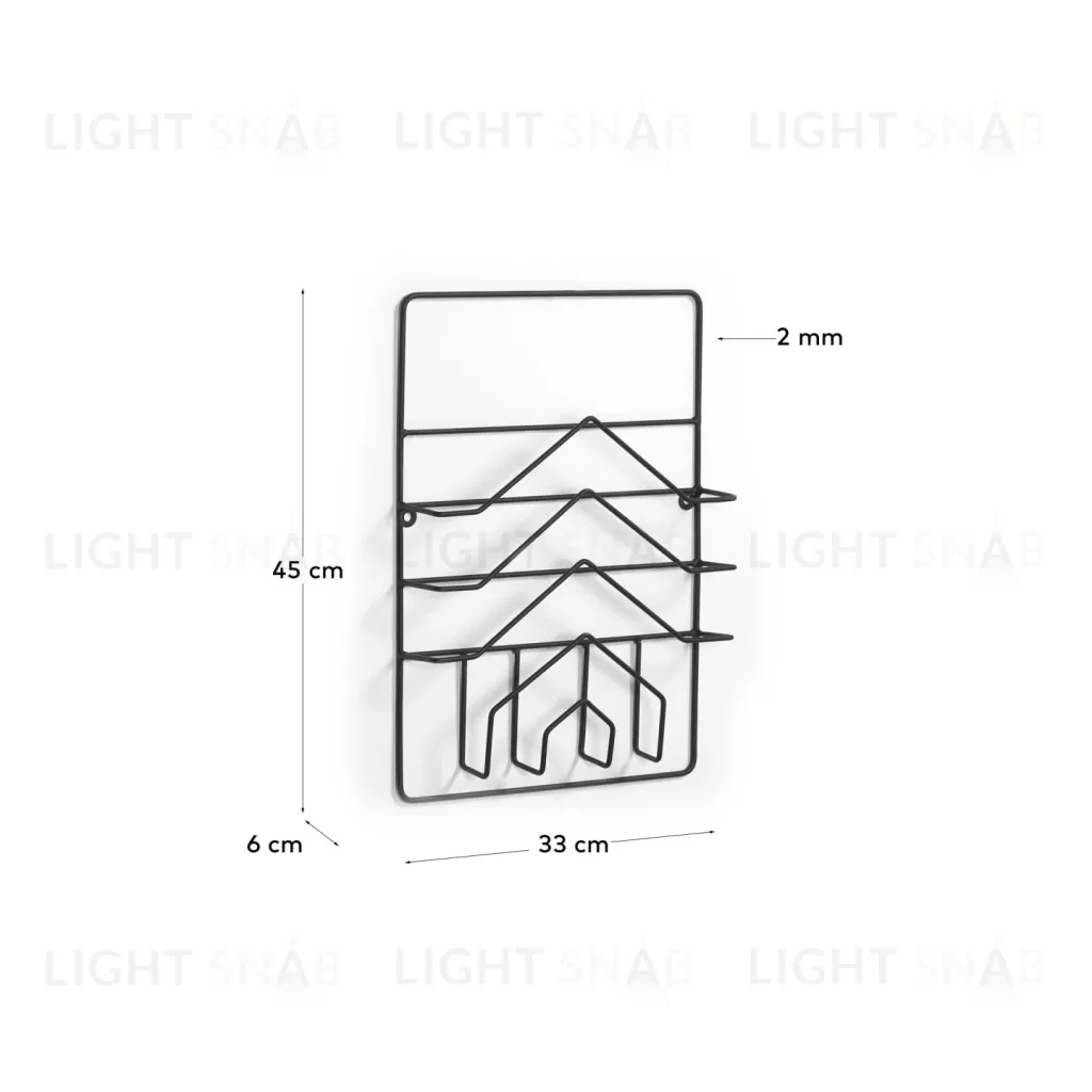 Журнальная стойка Yamine из черного металла 33 x 45 см 102146