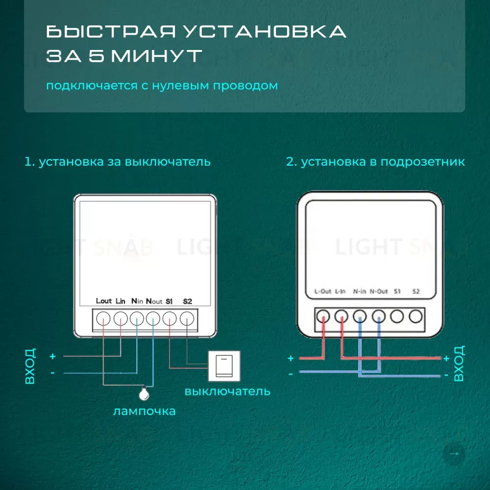 Wi-Fi реле 1 канал-16А , для модуля умный дом, протоколы WiFi, Tuya, совместим со Smart Life, с Алисой, Марусей, Google Home ZRS.1505.01