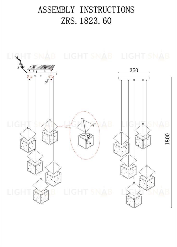 Люстра ZORTES ICE CUBE ZRS.1005.05 Мощность-50Вт  Тип лампы:G9 ZRS.1005.05