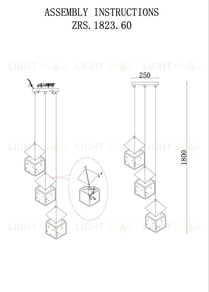 Люстра ZORTES ICE CUBE ZRS.1005.03 Мощность-30Вт  Тип лампы:G9 ZRS.1005.03