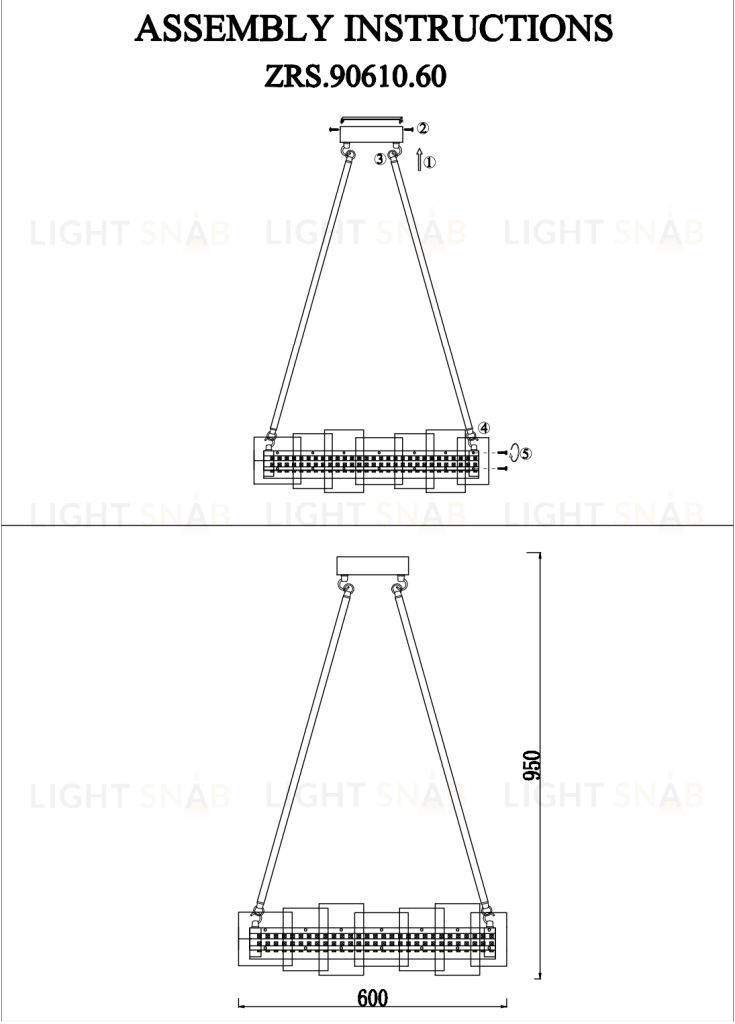 Люстра ZORTES CLOUD-STONE ZRS.90610.60 Мощность-50Вт Тип лампы: Встроенный  Встроенный LED ZRS.90610.60