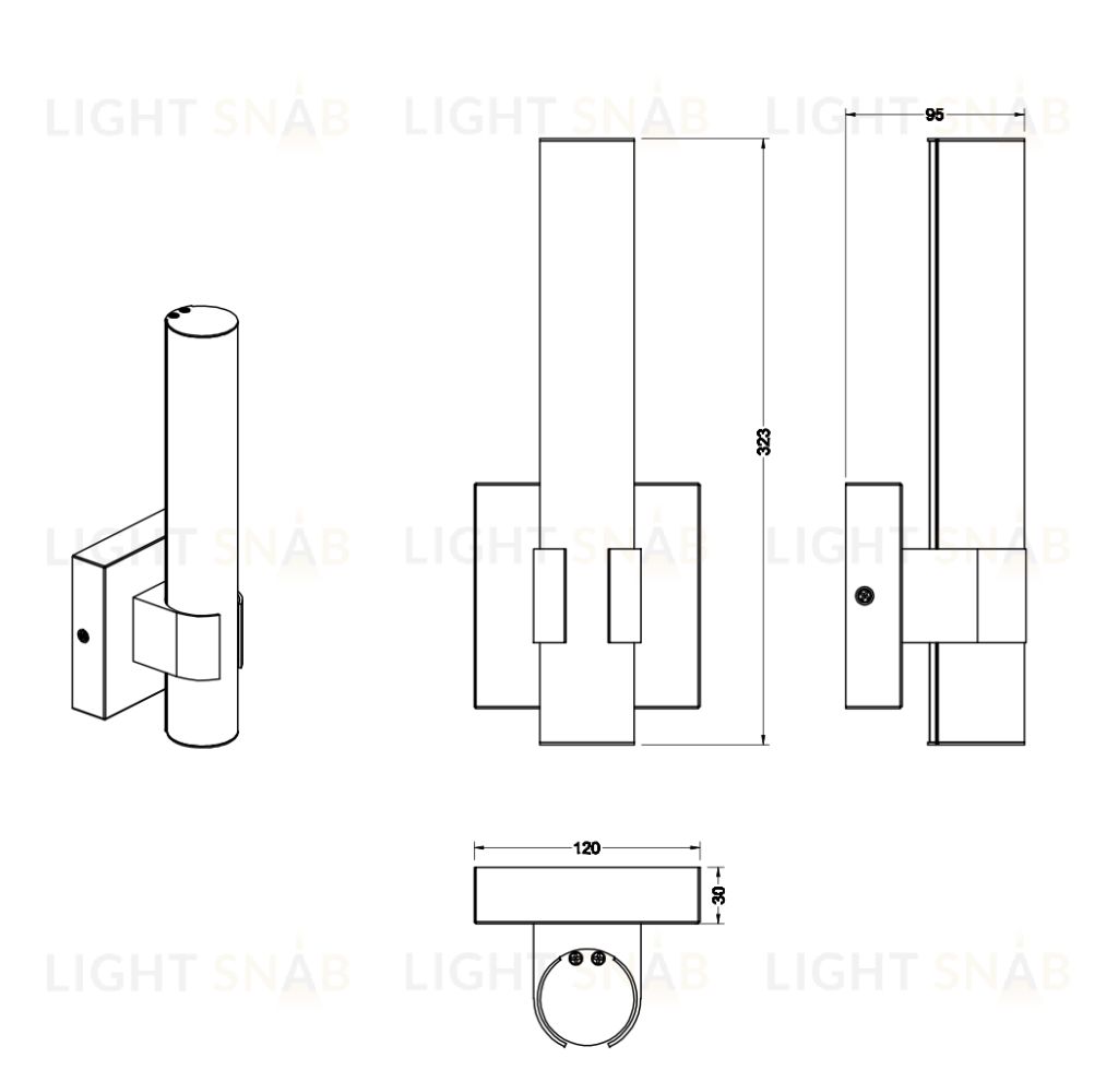 Бра ZORTES LUCIO ZRS.9108.01 Мощность-12Вт Тип лампы: Встроенный  Встроенный LED ZRS.9108.01