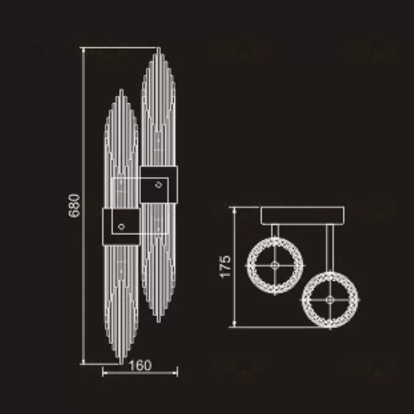 Настенный светильник W68069-4 nickel W68069-4 nickel