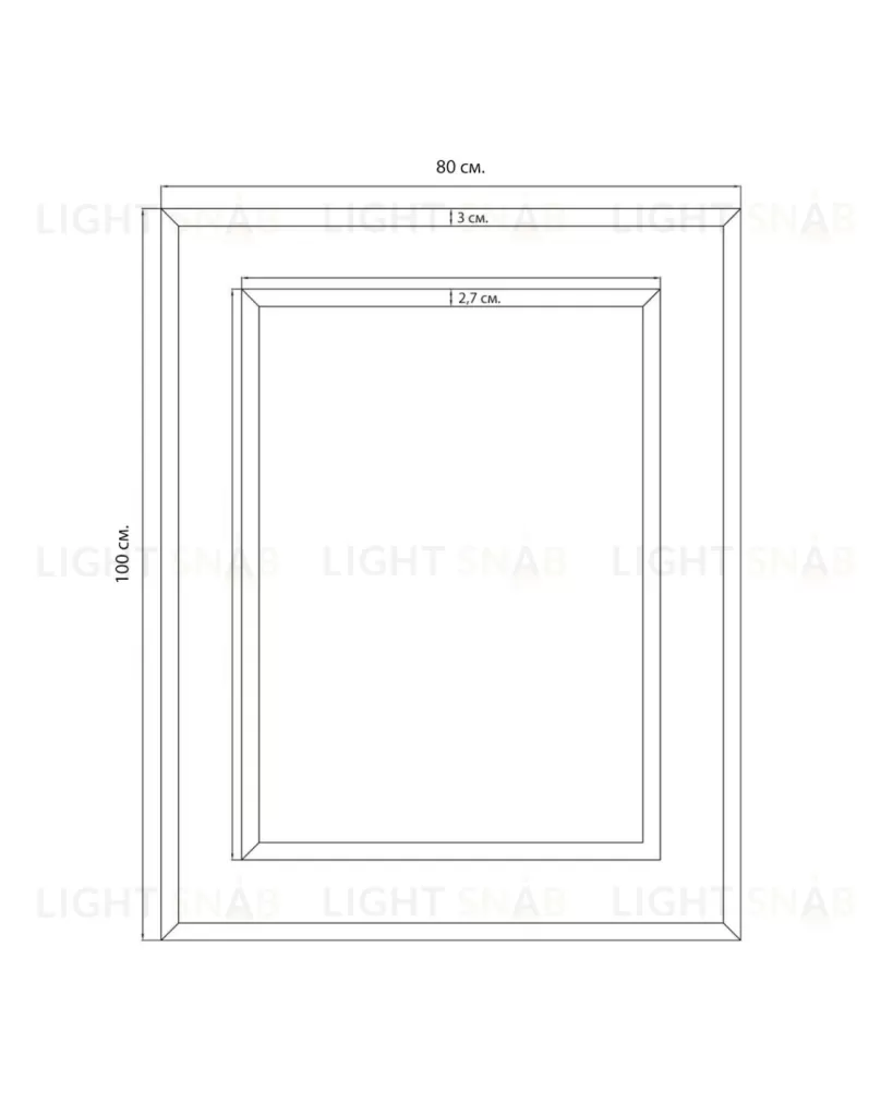 Прямоугольное зеркало в раме “Карлсбад” LHDWM101123SH
