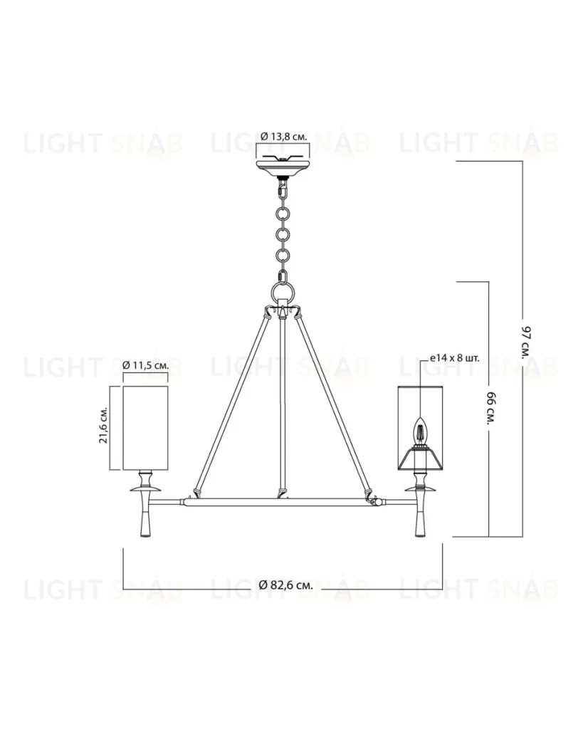 Серебряная люстра “Валенте” LHLCH310124XNP