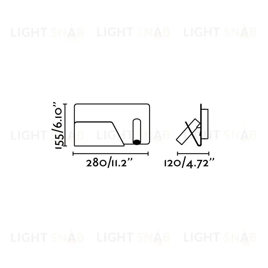 Бра с полкой левое белое Suau USB 061323