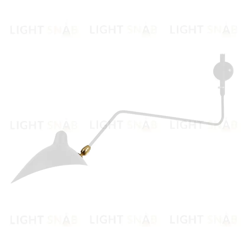 Настенный дизайнерский светильник AP1BC One Arm by Serge Mouille (белый) LSR4003