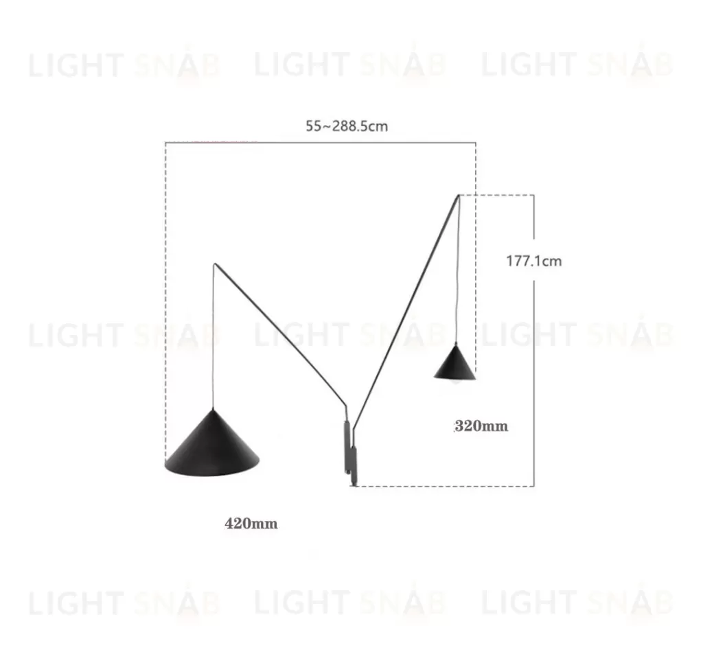 Настенный дизайнерский светильник  North 5635 11 /15 by Vibia (2 плафона) LSR4327