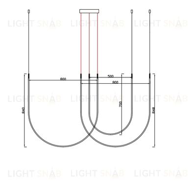 Подвесной дизайнерский светильник  Nahun Ribbon by Cattelan Italia (черный) LSR5243