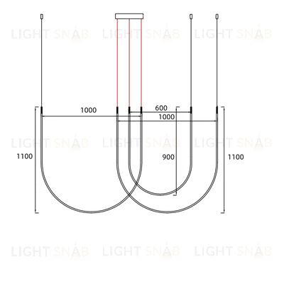 Подвесной дизайнерский светильник  Nahun Ribbon by Cattelan Italia (черный) LSR5243