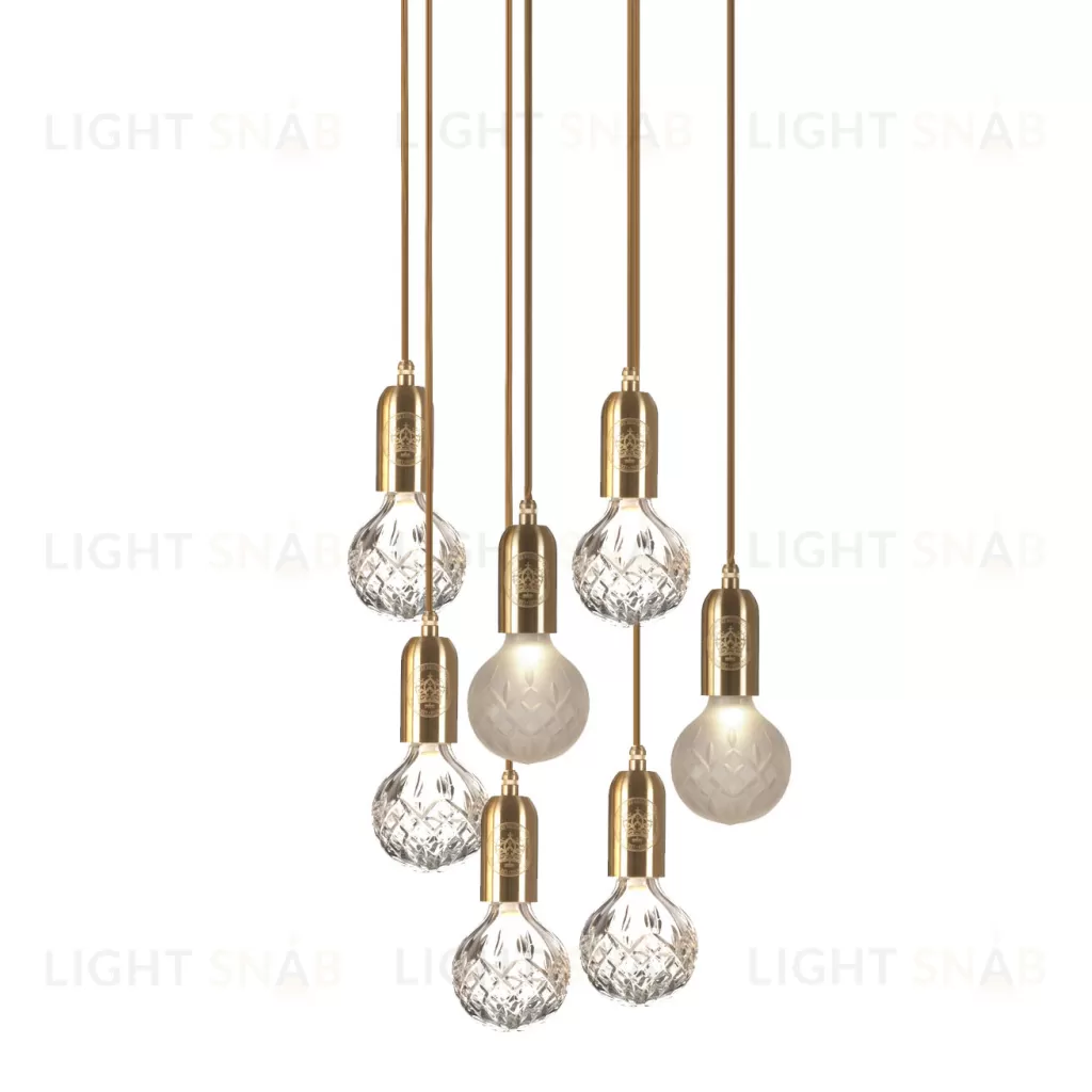 Подвесной дизайнерский светильник Crystal Bulb by Lee Broom (8 подвесов) LSR5590