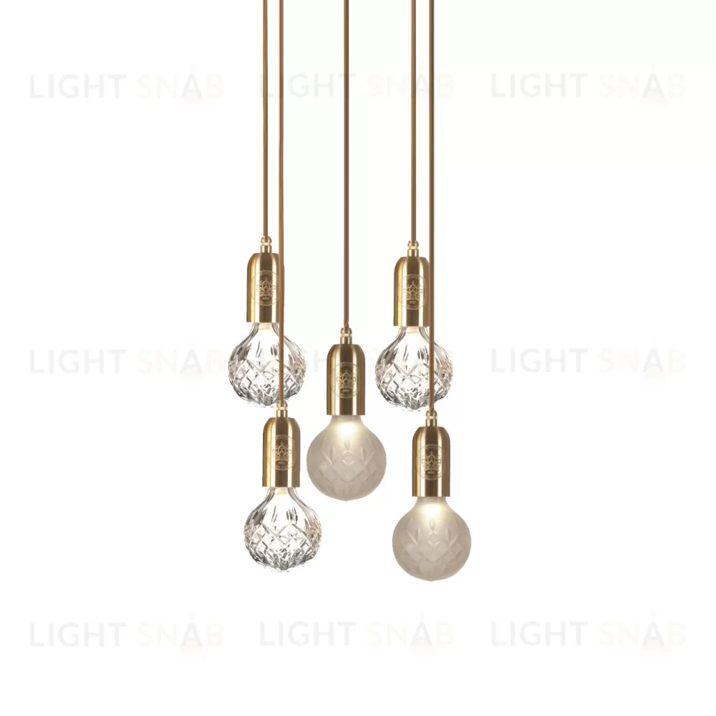 Подвесной дизайнерский светильник Crystal Bulb by Lee Broom (5 подвесов) LSR5589