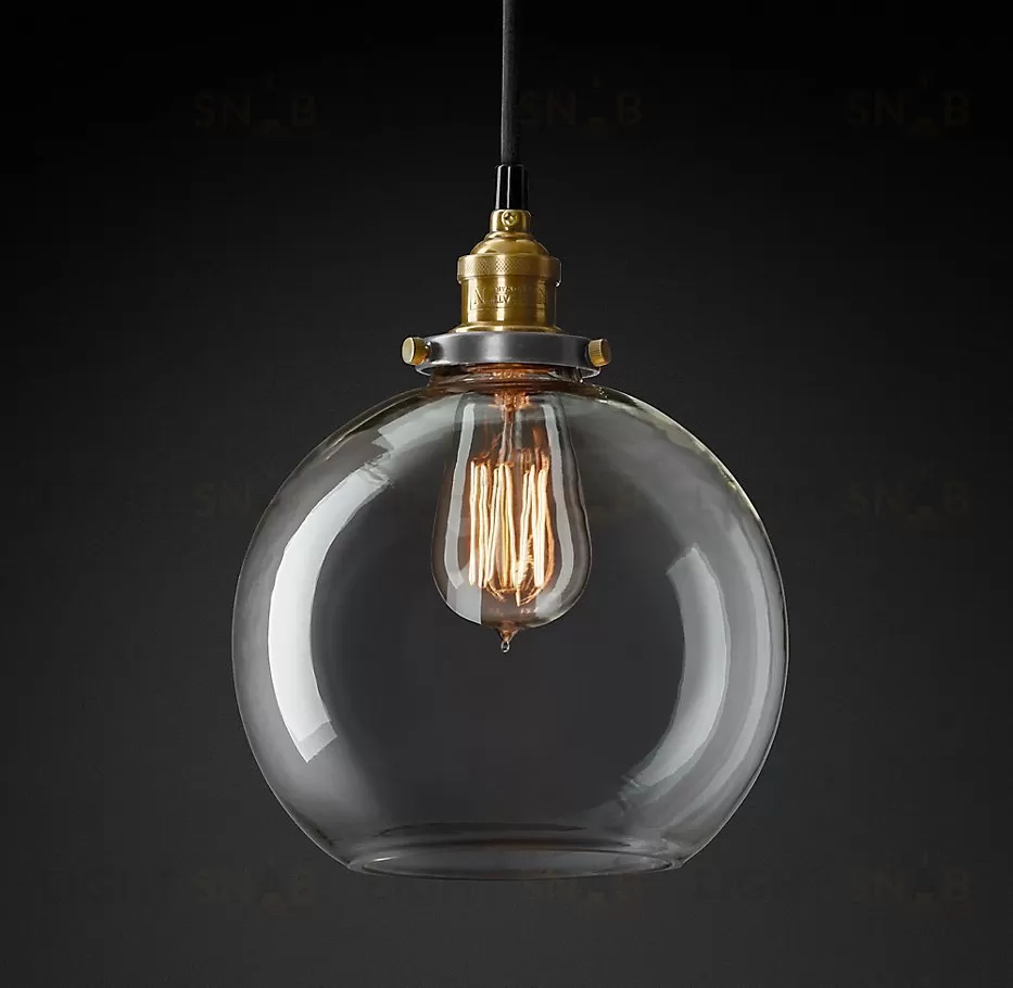 Подвесной дизайнерский светильник  20th C. Factory Filament Clear Glass Caf? Pendant by Restoration Hardware LSR5794