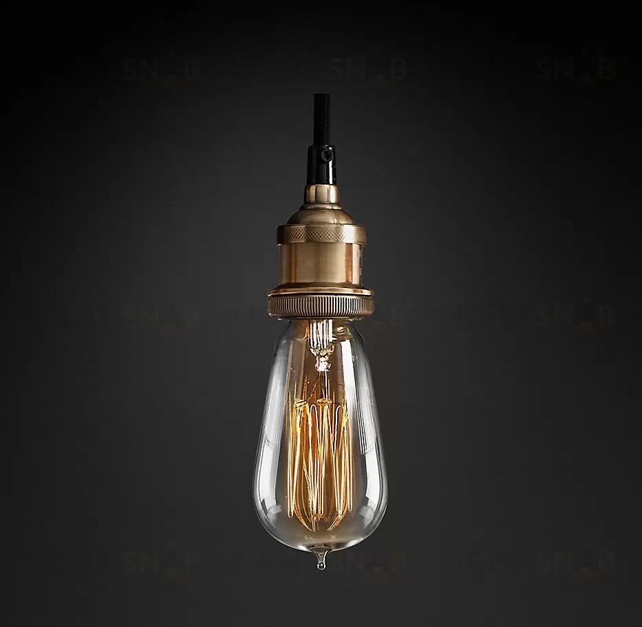 Подвесной дизайнерский светильник  20th C. Factory Filament Bare Bulb Single Pendant by Restoration Hardware LSR5787