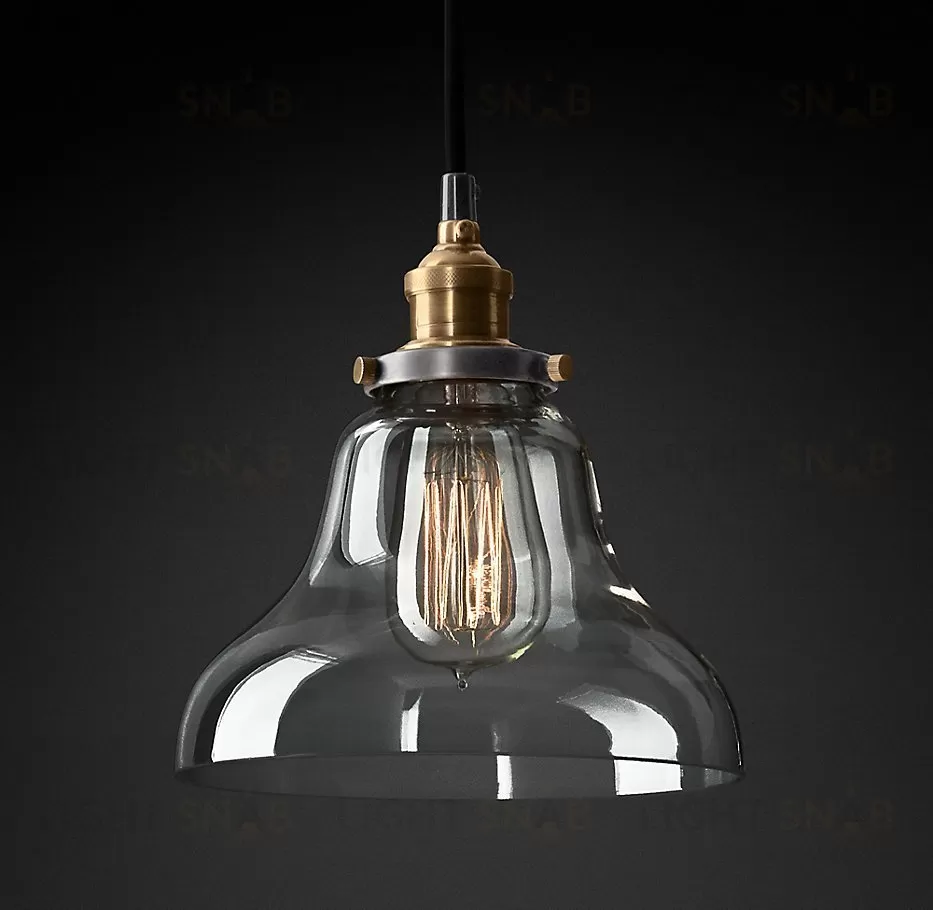 Подвесной дизайнерский светильник  20th C. Factory Filament Clear Glass Boulangerie Pendant by Restoration Hardware LSR5791