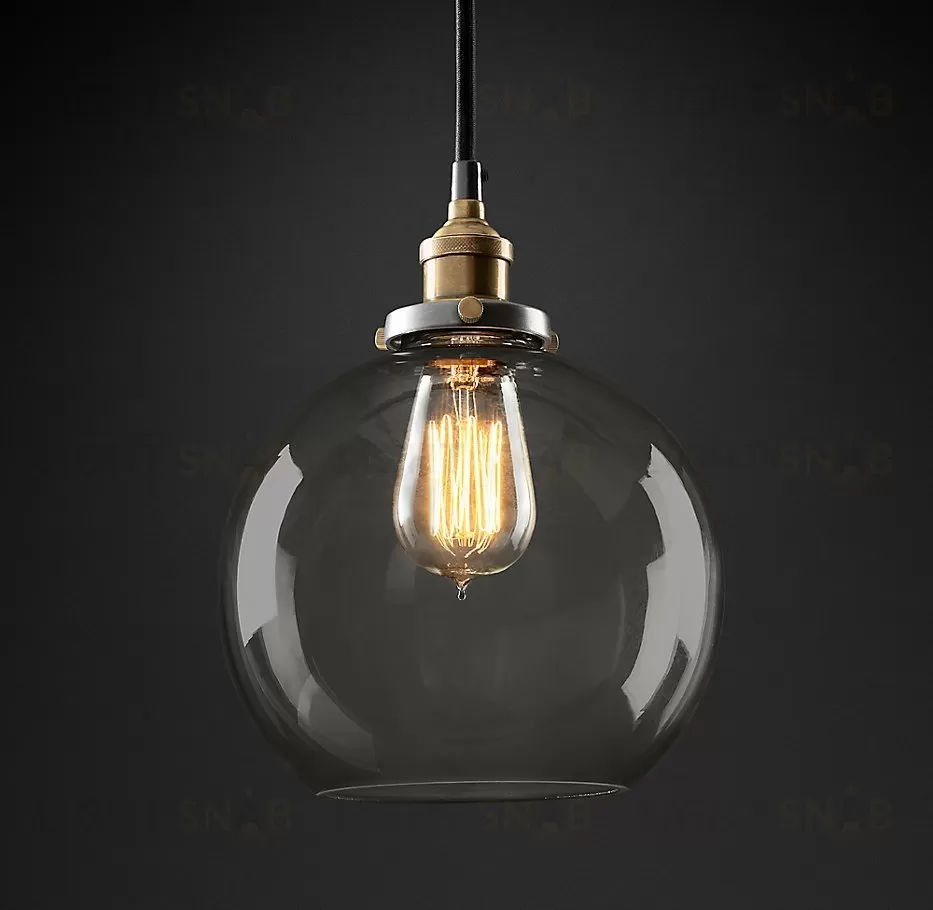 Подвесной дизайнерский светильник  20th C. Factory Filament Smoke Glass Caf? Pendant by Restoration Hardware LSR5820