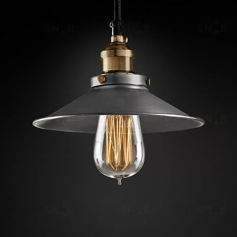 Подвесной дизайнерский светильник  20th C. Factory Filament Metal Single Pendant by Restoration Hardware LSR5808