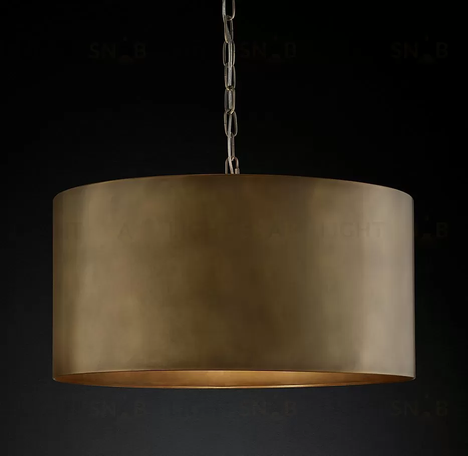 Подвесной дизайнерский светильник  Antiqued Metal Drum Pendant by Restoration Hardware LSR5910