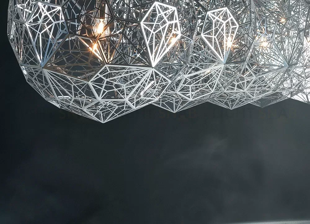 Подвесной дизайнерский светильник  Etch Web by Tom Dixon (серебряный) LSR6239