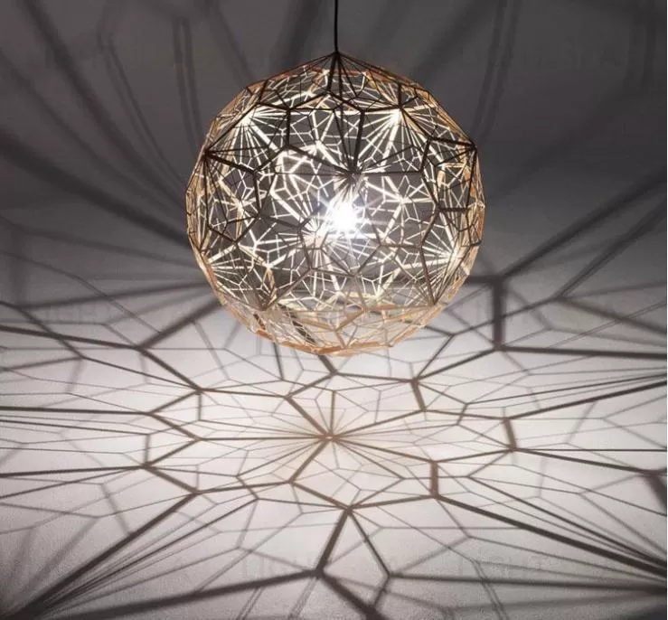 Подвесной дизайнерский светильник  Etch Web by Tom Dixon (золотой) LSR6240