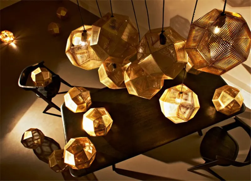 Подвесной дизайнерский светильник  Etch by Tom Dixon (золотой) LSR6235