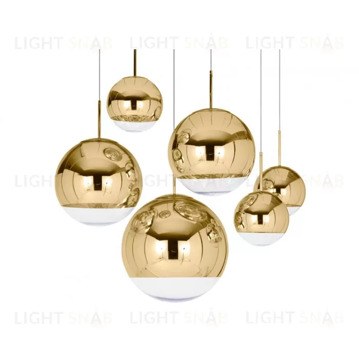 Подвесной дизайнерский светильник  Mirror Ball by Tom Dixon (золотой) LSR6648