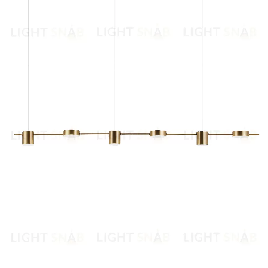 Подвесной дизайнерский светильник Linea  ( 6 плафонов, золотой ) LSR7305