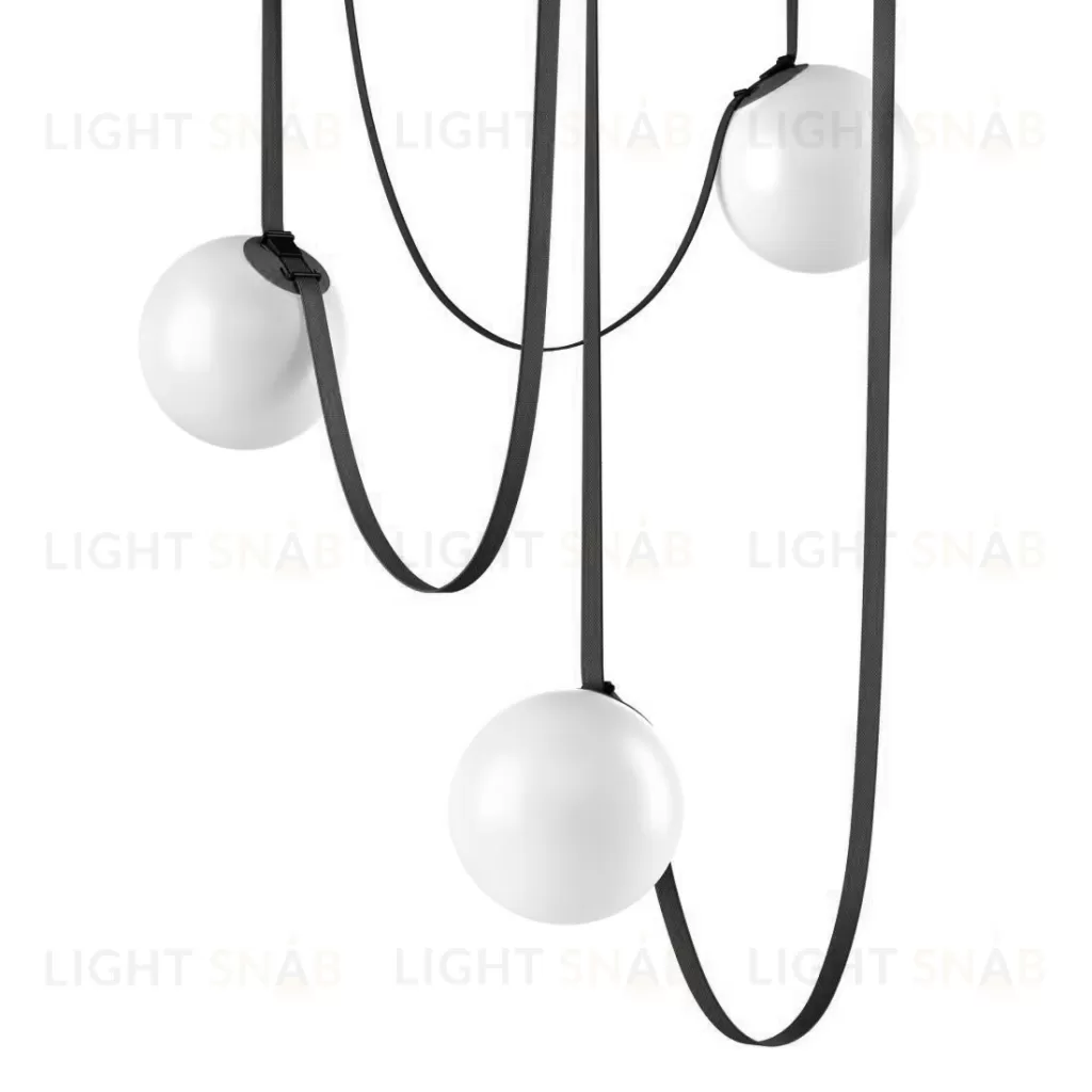 Подвесной дизайнерский светильник  Plusminus Semispheres by Vibia (3 плафона, черный) LSR7395