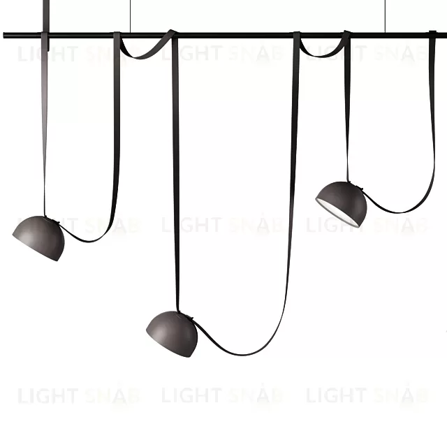 Подвесной дизайнерский светильник  Plusminus Semispheres by Vibia (3 плафона, черный) LSR7395