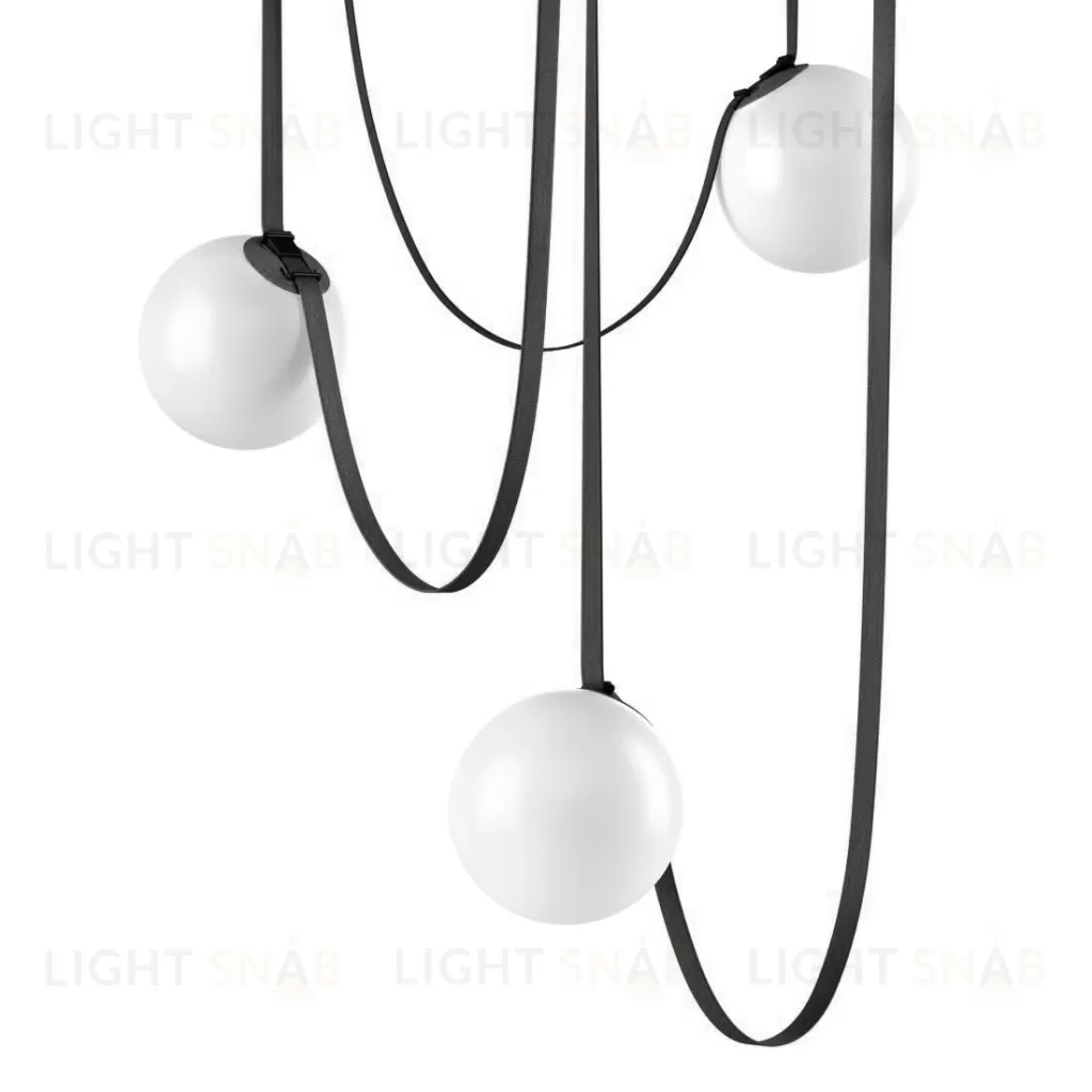 Подвесной дизайнерский светильник  Plusminus Semispheres by Vibia (3 плафона, черный) LSR7396