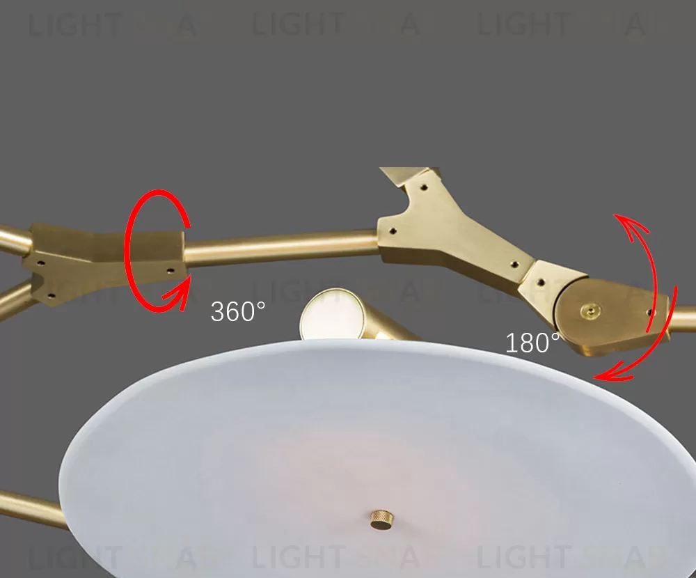 Потолочный дизайнерский светильник  Branching Discs by Lindsey Adelman (5 плафонов, золотой) LSR7875