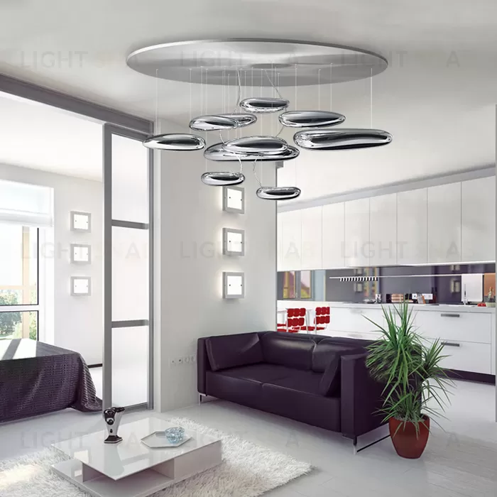 Потолочный дизайнерский светильник  Mercury by Artemide (8 плафонов) LSR8008