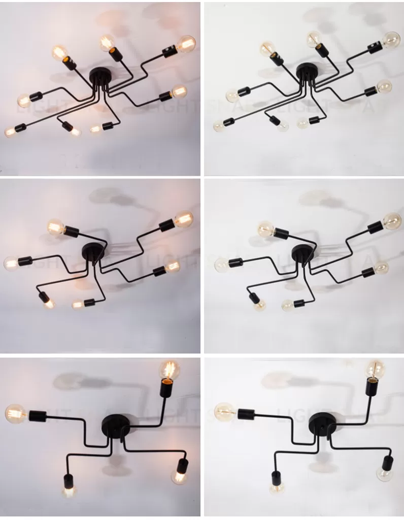 Потолочный дизайнерский светильник Spider  (8 плафонов) LSR8138