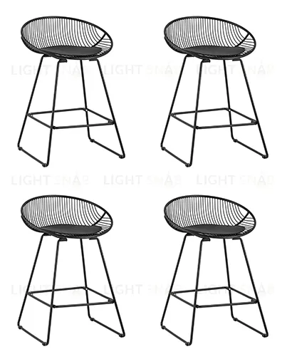 Стул полубарный UFO, черный, с черной подушкой 4 шт УТ000038452