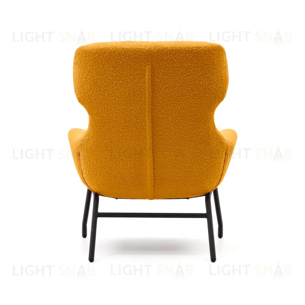 Belina Кресло из горчичной ткани букле и стали с черной отделкой 178034