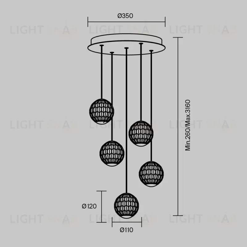 Каскадная люстра Maytoni MOD293PL-L30BS3K MOD293PL-L30BS3K