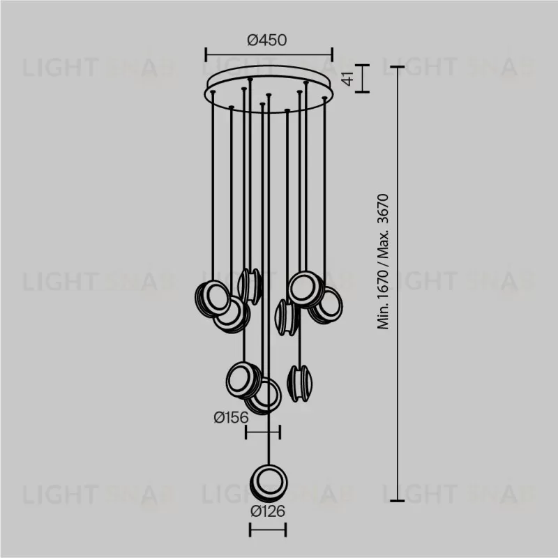 Каскадная люстра Maytoni MOD361PL-L41BS3K MOD361PL-L41BS3K