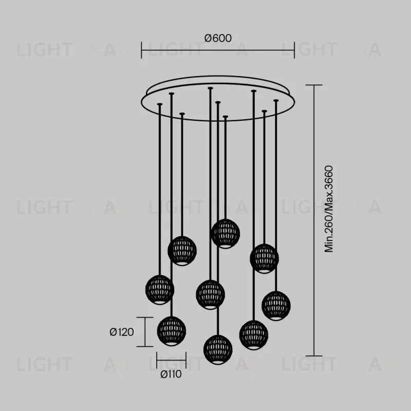 Каскадная люстра Maytoni MOD293PL-L56BS3K MOD293PL-L56BS3K