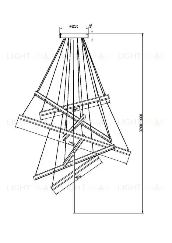 Каскадная люстра Maytoni MOD016PL-L96BK MOD016PL-L96BK