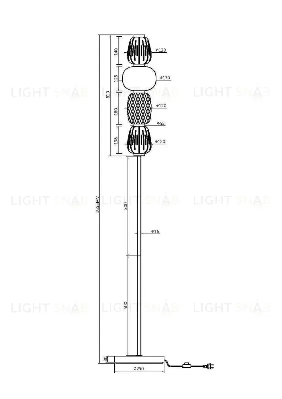 Торшер Maytoni MOD267FL-L32G3K MOD267FL-L32G3K