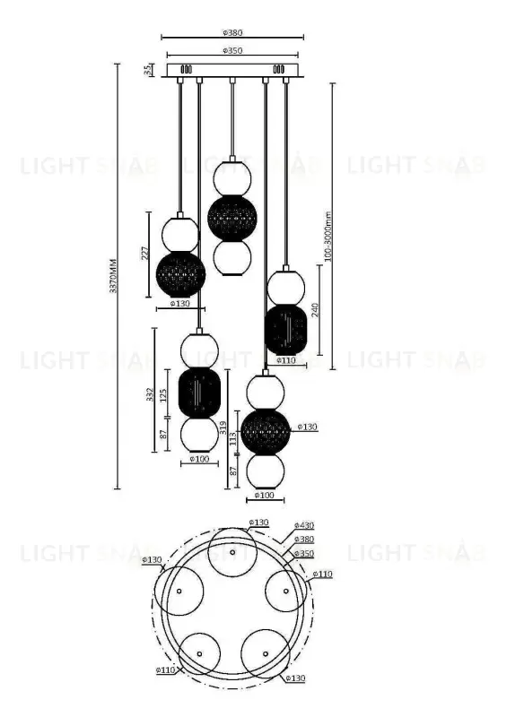 Каскадная люстра Maytoni MOD273PL-L80G3K MOD273PL-L80G3K