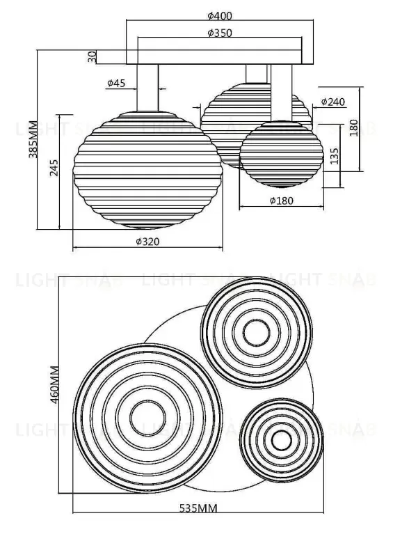 Накладная люстра Maytoni MOD268CL-03B MOD268CL-03B